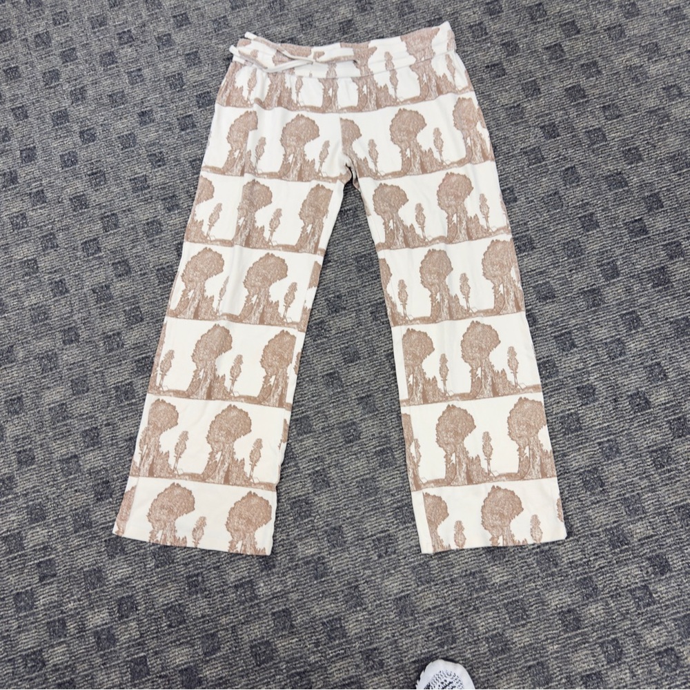 Kate Quinn Brown and Cream Tree Print/Womens Loungewear Bottoms